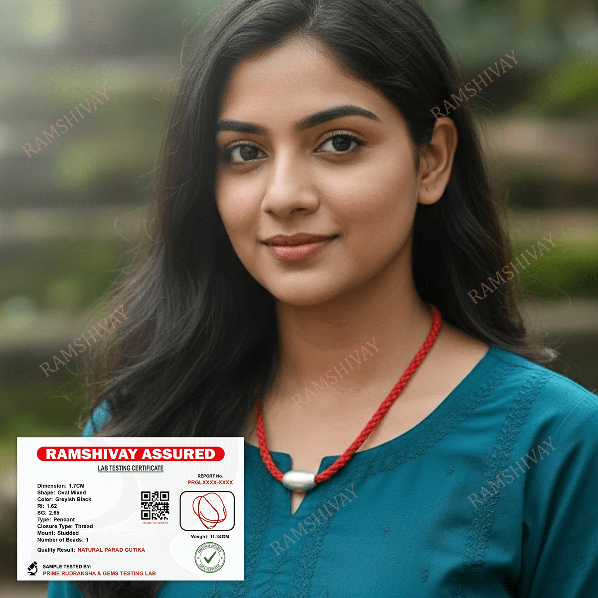 Parad Gutika Pendant - Lab Certified Pure Mercury Bead with Thread – Ramshivay - Ramshivay