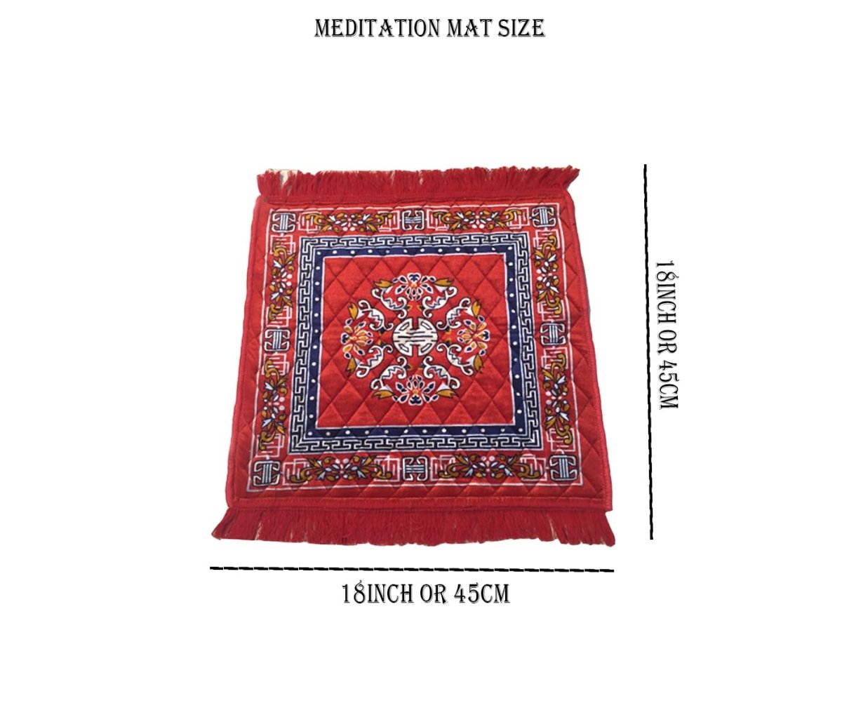 Prayer Mat | Velvet Aasan | Meditation Carpet | Pooja Aasan | Traditional Prayer Mat | Medium Size | Red Color (Set of 2) – Ramshivay - Ramshivay