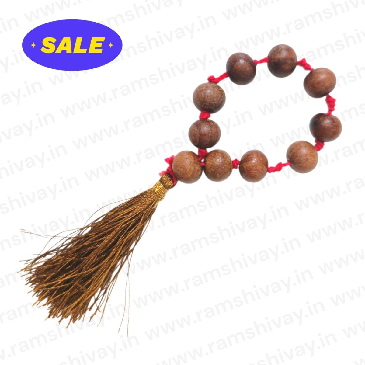 Pure Chandan Finger Mala - 9+1 Beads with Lab Certificate | Easy Jaap & Travel Friendly – Ramshivay - Ramshivay