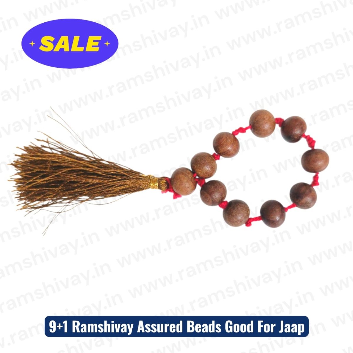 Pure Chandan Finger Mala - 9+1 Beads with Lab Certificate | Easy Jaap & Travel Friendly – Ramshivay - Ramshivay