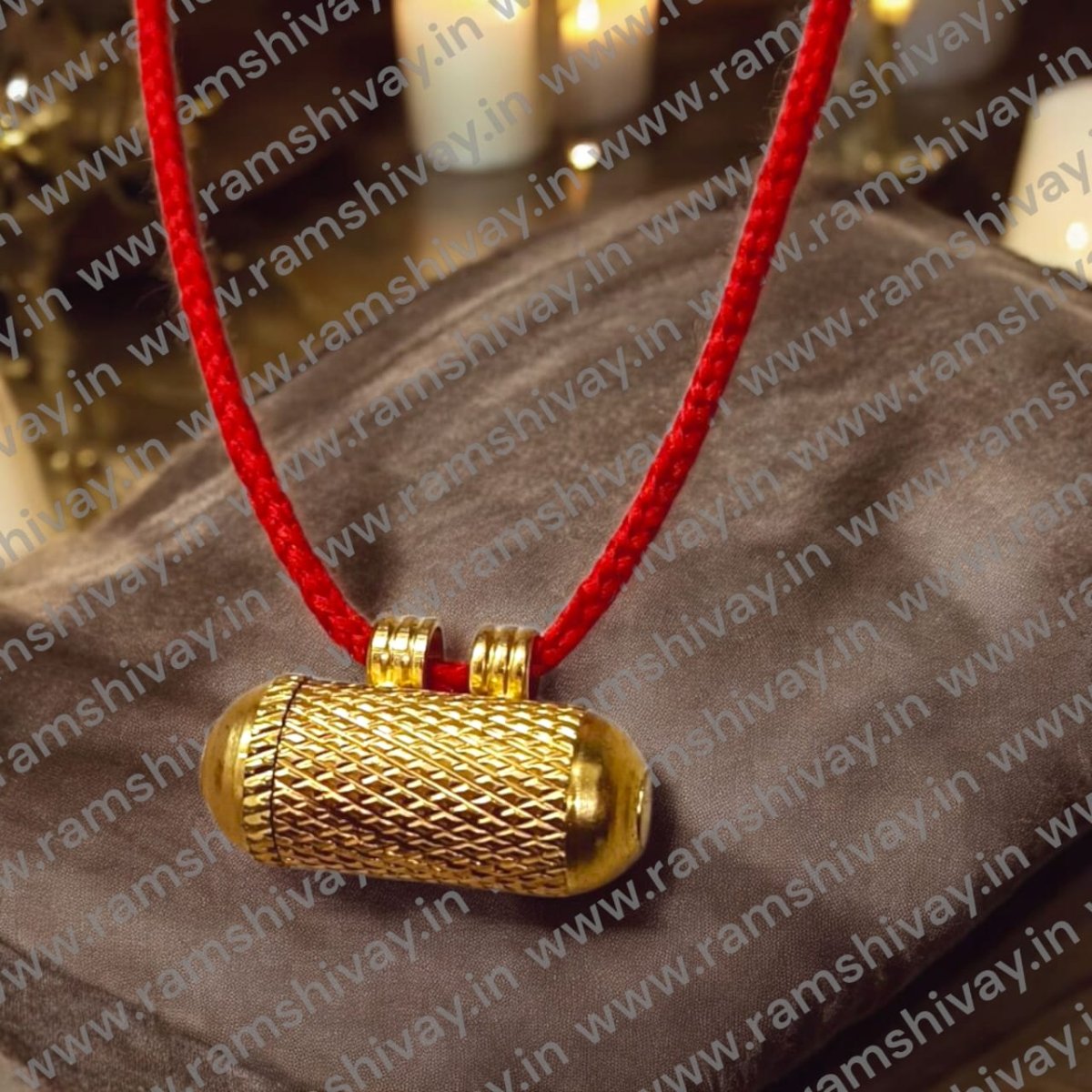 Pure Golden Taweez | Gold Plated Tabiz with Bhojpatra & Thread | Spiritual Protection Amulet – Ramshivay - Ramshivay