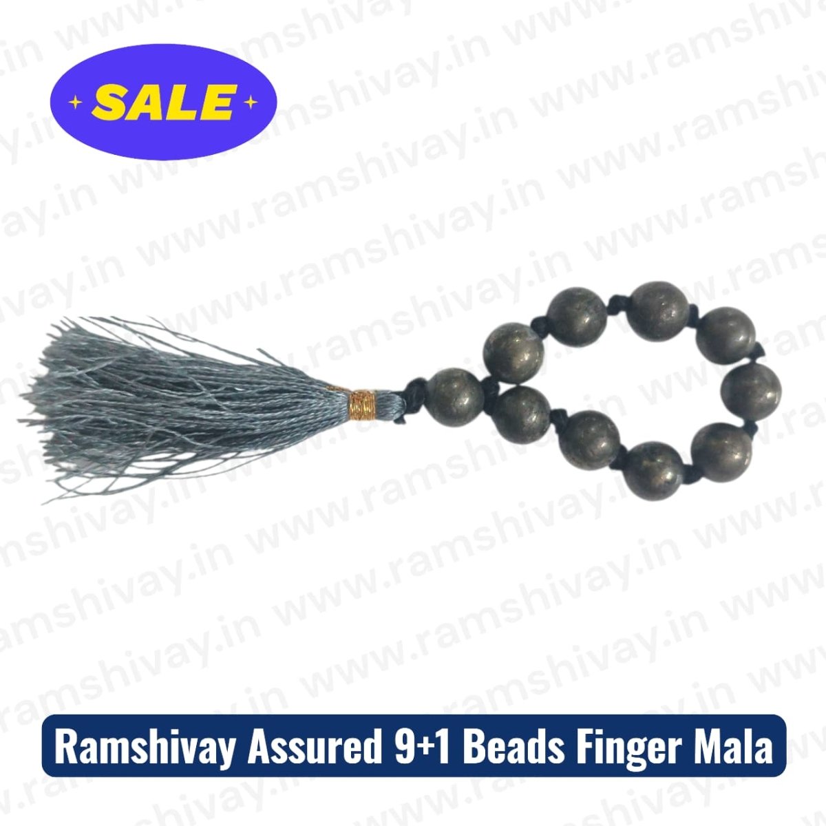 Pyrite Finger Mala – 9+1 Beads with 8MM Raw Pyrite | Lab Certified for Easy Jaap & Travel – Ramshivay - Ramshivay