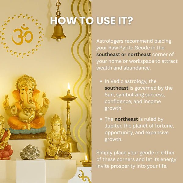 Raw Pyrite Geode Stone (20 - 30g) for Wealth, Prosperity & Money Attraction – Ramshivay - Ramshivay