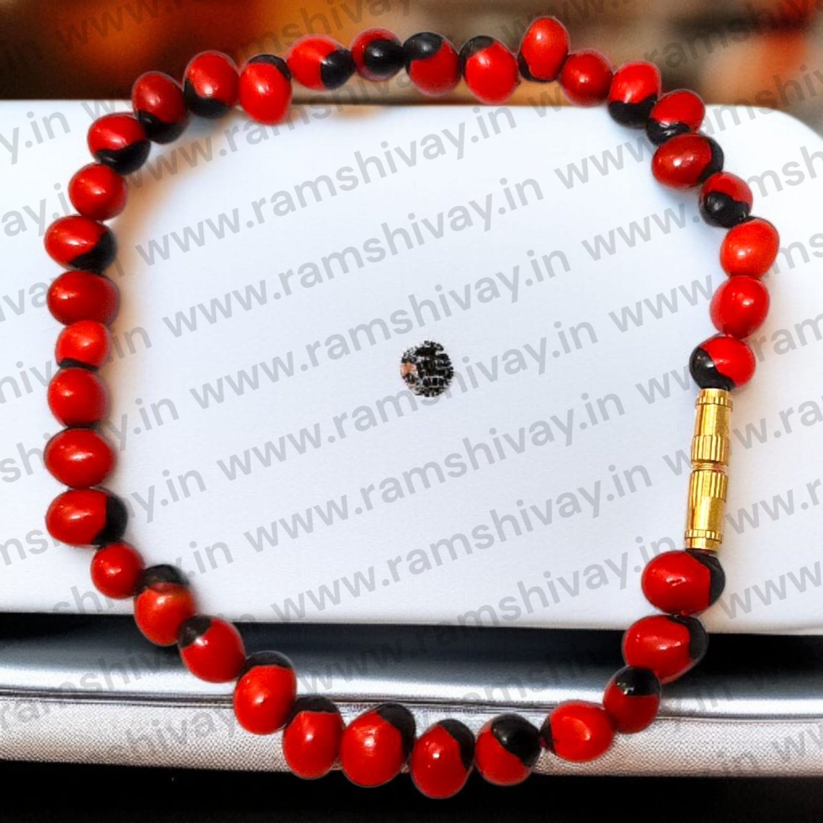 Red Gunja (Ratti/Chirmi) Bracelet with Lab Certificate & Screw Lock | Protection & Energy Balance – Ramshivay - Ramshivay