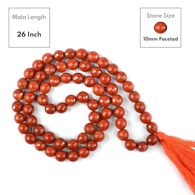 Red Jasper Crystal Japa Mala with 108+1 Beads | Yoga, Meditation & Spiritual Healing – Ramshivay - Ramshivay