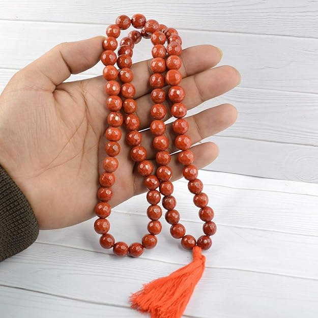 Red Jasper Crystal Japa Mala with 108+1 Beads | Yoga, Meditation & Spiritual Healing – Ramshivay - Ramshivay