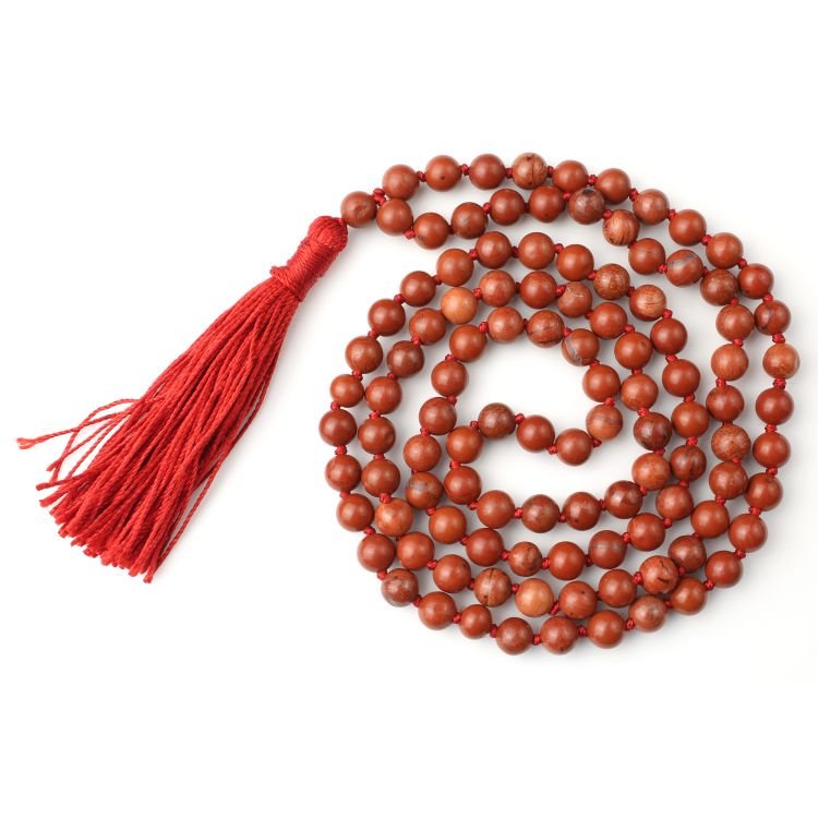 Red Jasper Crystal Japa Mala with 108+1 Beads | Yoga, Meditation & Spiritual Healing – Ramshivay - Ramshivay