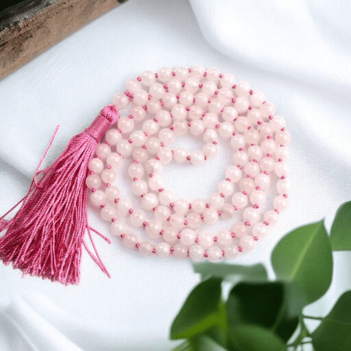 Rose Quartz Mala 8MM with Lab Certificate | 108+1 Beads for Love, Healing & Emotional Balance – Ramshivay - Ramshivay