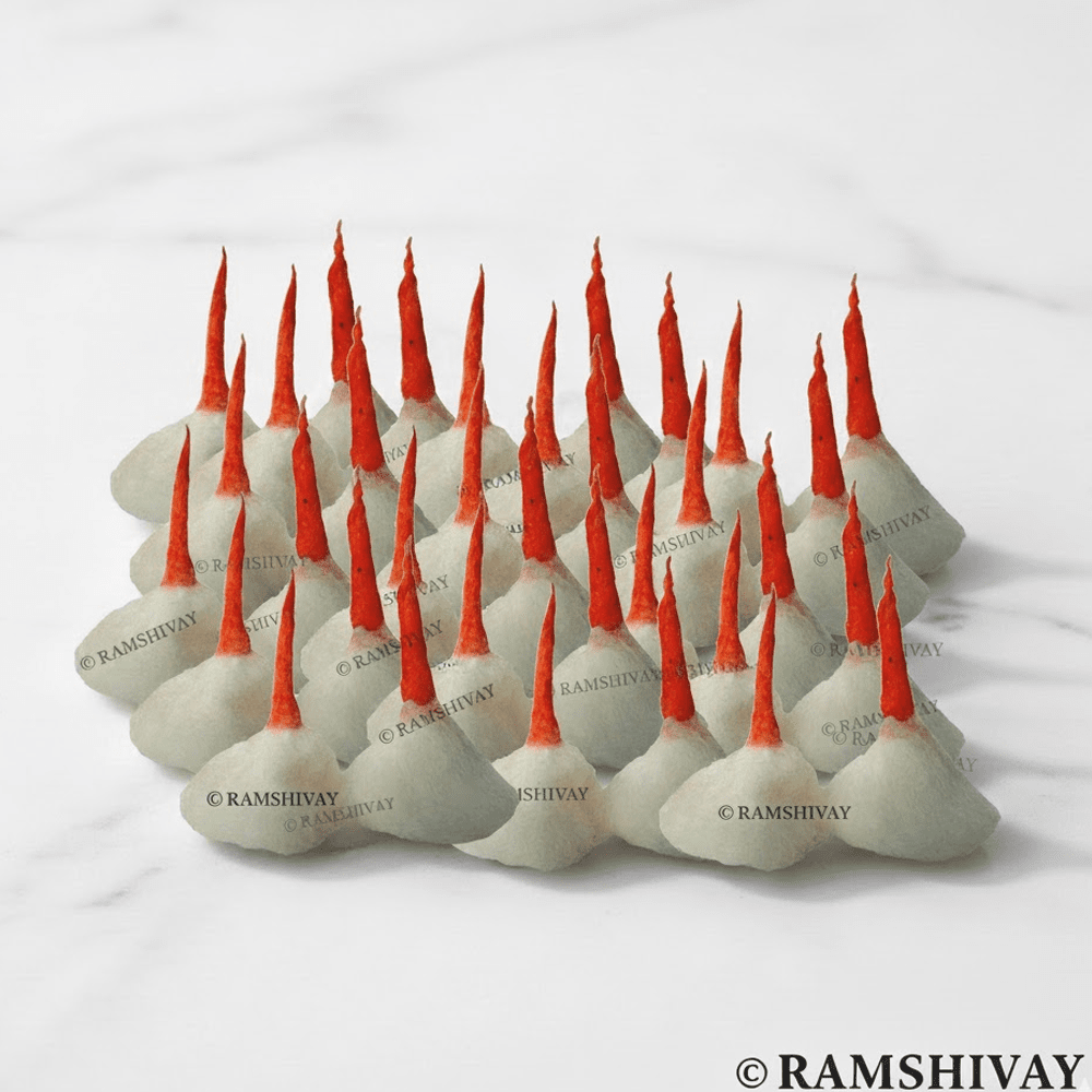Round Cotton Wicks (GOL Batti) with Kesar Tip | Perfect for Puja, Diya & Ayurvedic Remedies – Ramshivay - Ramshivay