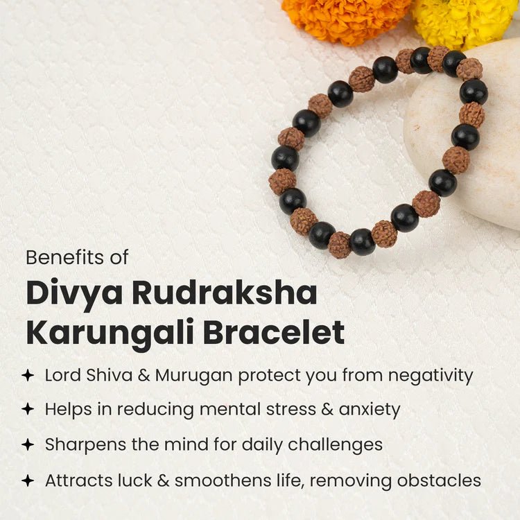 Rudraksha Karungali Bracelet (8mm) with Lab Certificate for Protection – Ramshivay - Ramshivay