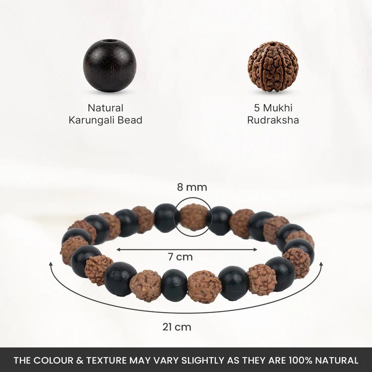 Rudraksha Karungali Bracelet (8mm) with Lab Certificate for Protection – Ramshivay - Ramshivay