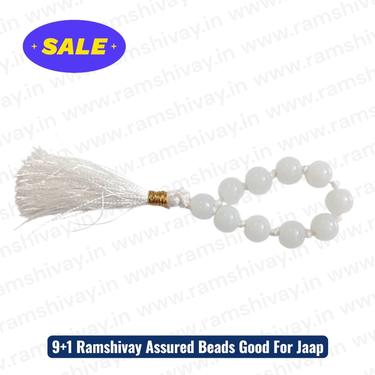 Safed Hakik Finger Mala 9+1 Beads with Lab Certificate | Easy Jaap & Travel - Friendly – Ramshivay - Ramshivay