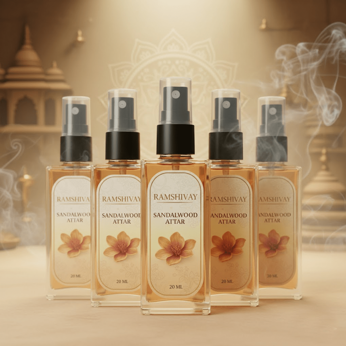 Sandalwood Chandan Spray Attar - 20ml (Pack of 5) for Puja – Ramshivay - Ramshivay