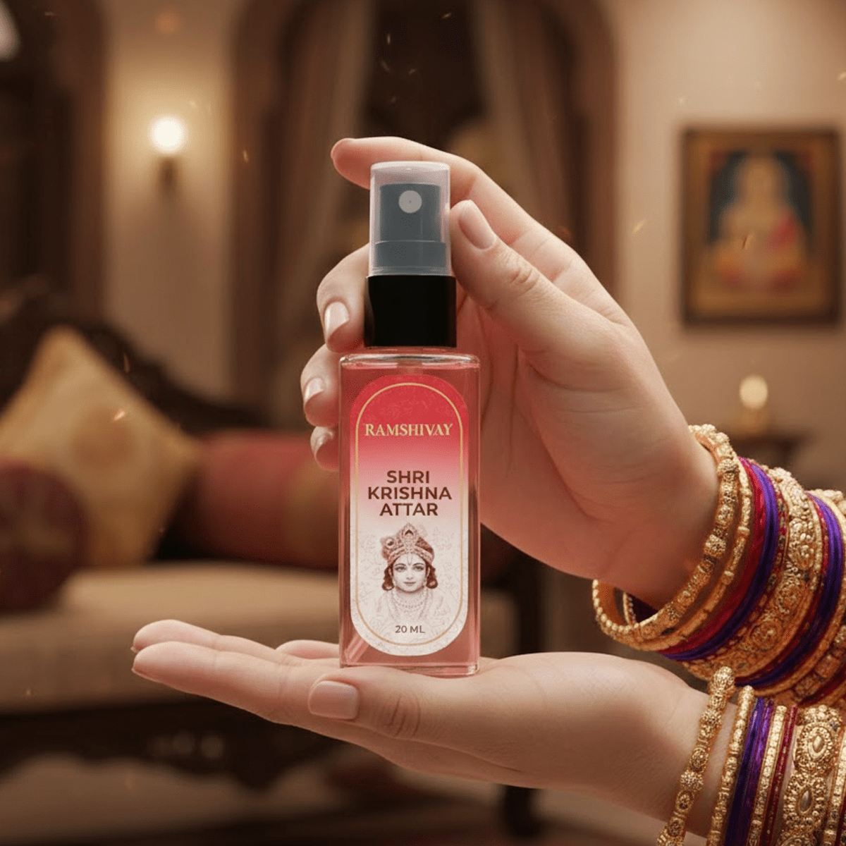 Shri Krishna Spray Attar - 20ml (Pack of 5) Floral Fragrance for Puja – Ramshivay - Ramshivay