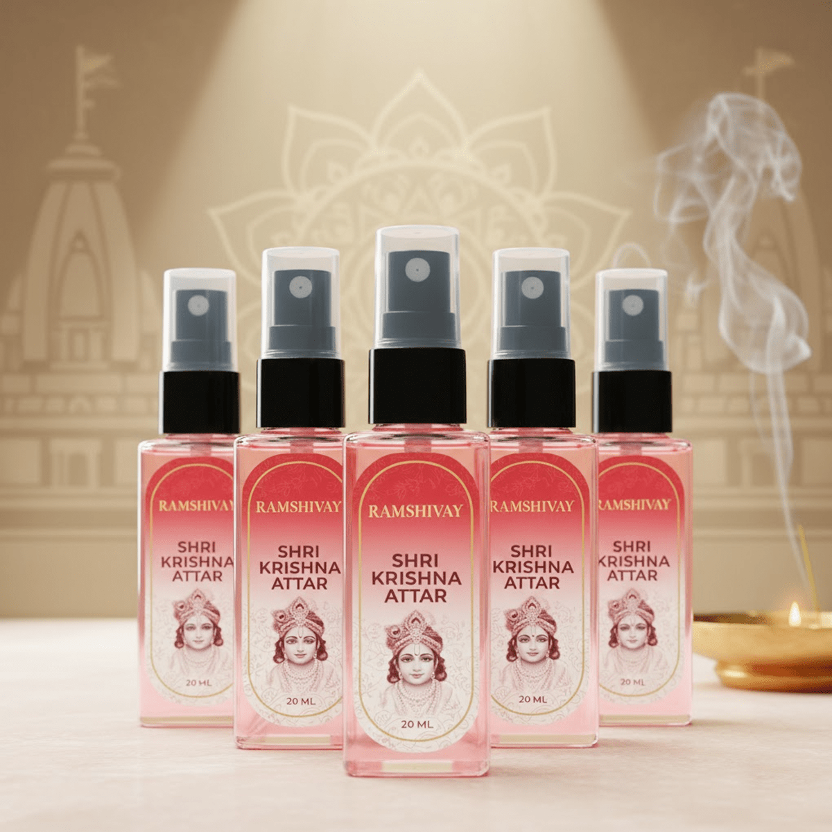 Shri Krishna Spray Attar - 20ml (Pack of 5) Floral Fragrance for Puja – Ramshivay - Ramshivay
