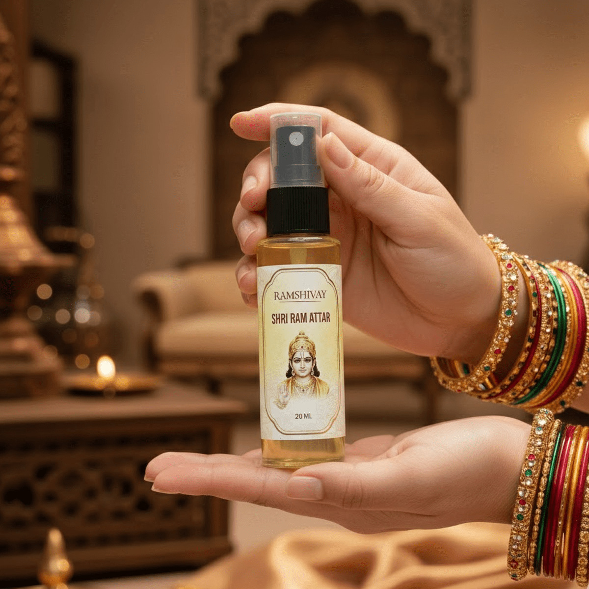 Shri Ram Floral Spray Attar - 20ml (Pack of 5) for Worship, Meditation & Daily Use | Ramshivay - Ramshivay