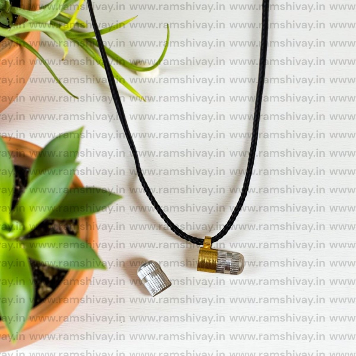 Silver & Brass Metal Taweez with Elegant Design & Screw Lock | Spiritual Safeguard Amulet – Ramshivay - Ramshivay