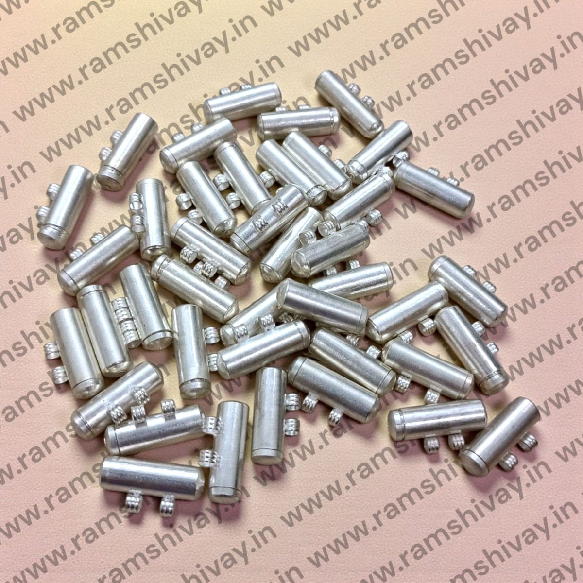 Silver Metal Taweez with Screw Lock Protection | 2 Hooks Safety for Spiritual Protection – Ramshivay - Ramshivay