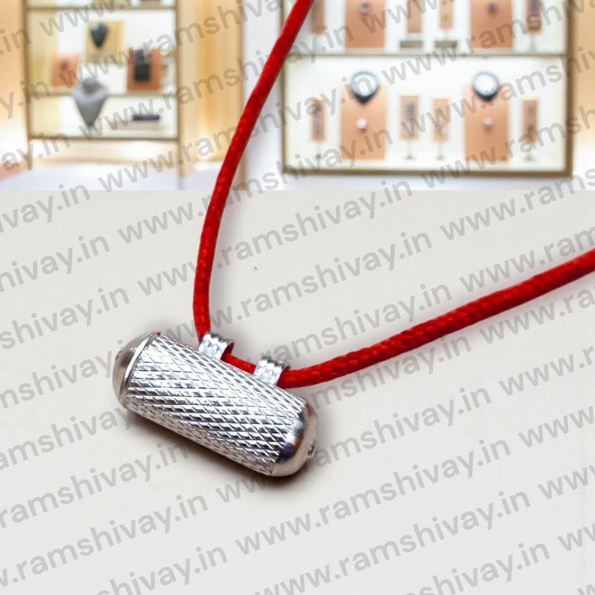 Silver Taweez | Silver Metal Plated Tabiz with Bhojpatra & Thread | Spiritual Protection Amulet – Ramshivay - Ramshivay