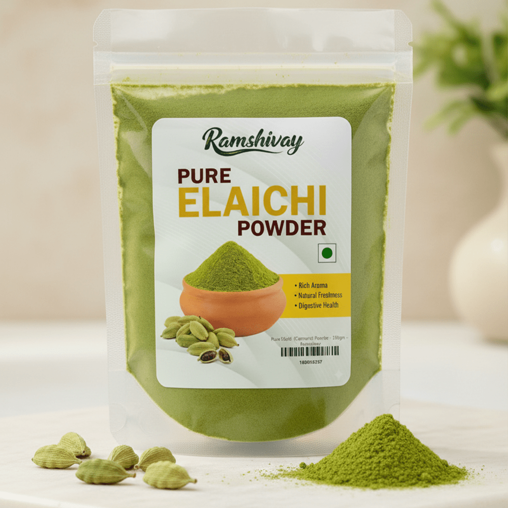 Superior Grade Cardamom (Elaichi) Powder 100g with Intensely Aromatic Flavor | Ideal for Exquisite Cooking & Ayurvedic Benefits – Ramshivay - Ramshivay