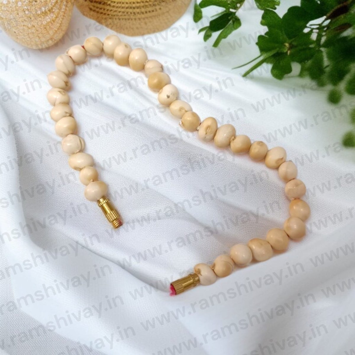 White Gunja Bracelet (Safed Chirmi Bracelet) 5MM Beads with Lab Certificate | For Peace, Luck & Protection – Ramshivay - Ramshivay