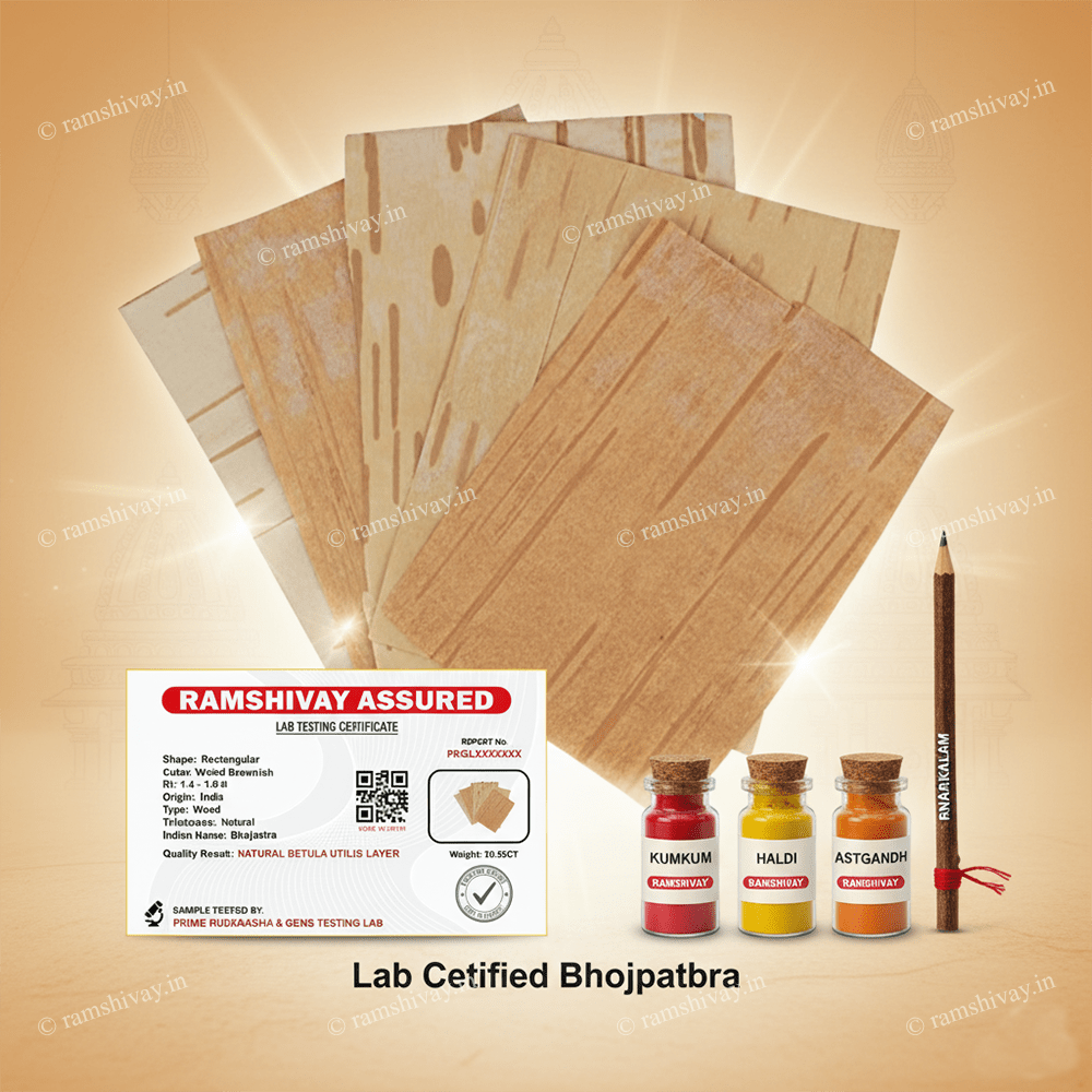 Yantra Kit - Yantra Making Kit | 5 Bhojpatra Lab Certified | Anaar Kalam | Kumkum | Ashtagandha | Haldi – Ramshivay - Ramshivay
