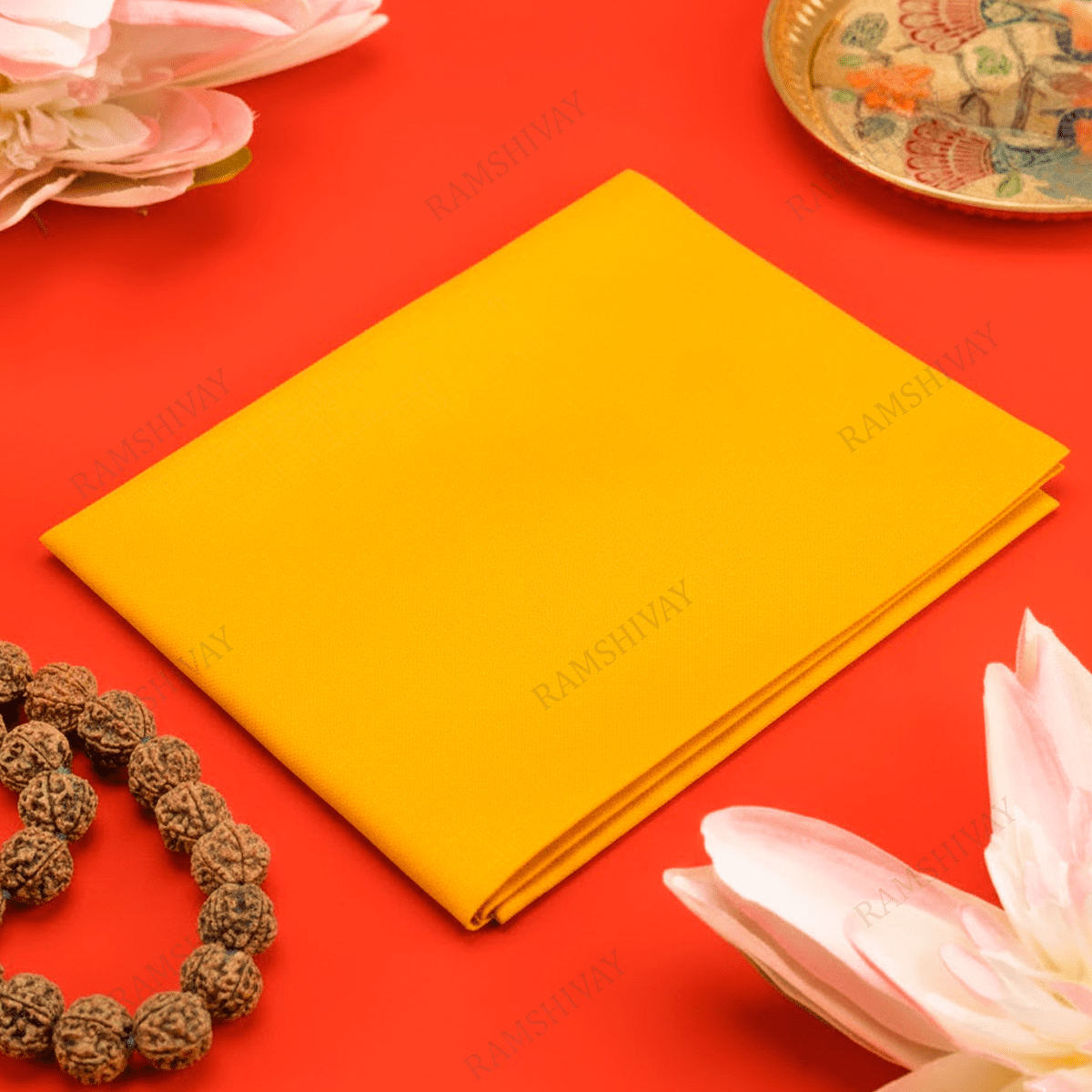 Yellow Peela Cloth for Puja - 100% Natural Fabric for Hawan & Aasan – Ramshivay - Ramshivay