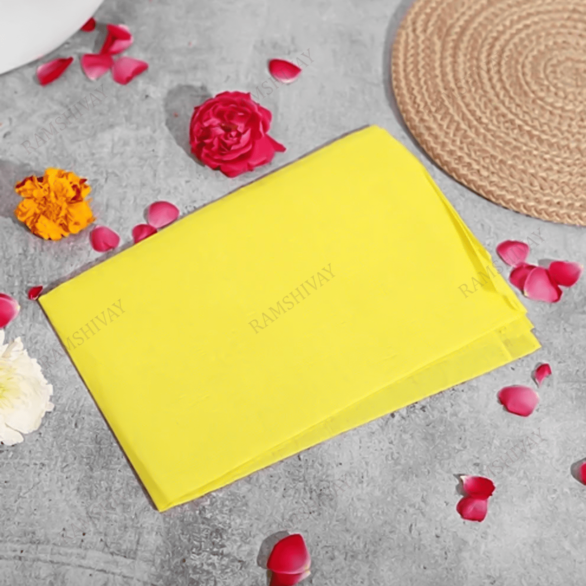 Yellow Peela Cloth for Puja - 100% Natural Fabric for Hawan & Aasan – Ramshivay - Ramshivay
