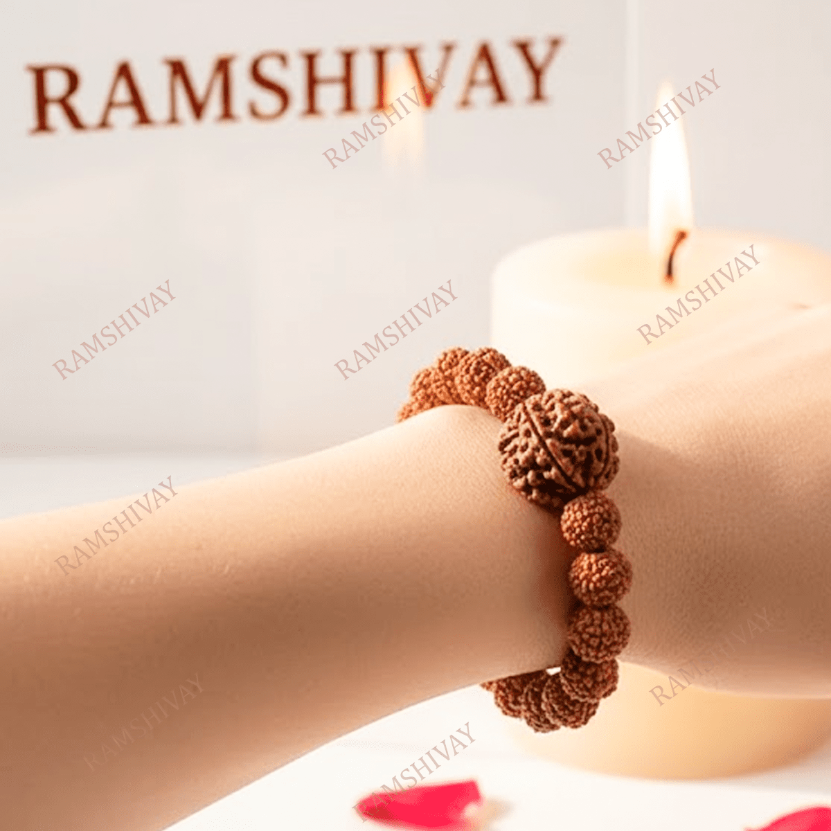 5 Mukhi Rudraksha Bracelet (8 - 12mm) with Lab Certificate for Protection & Wealth – Ramshivay - Ramshivay