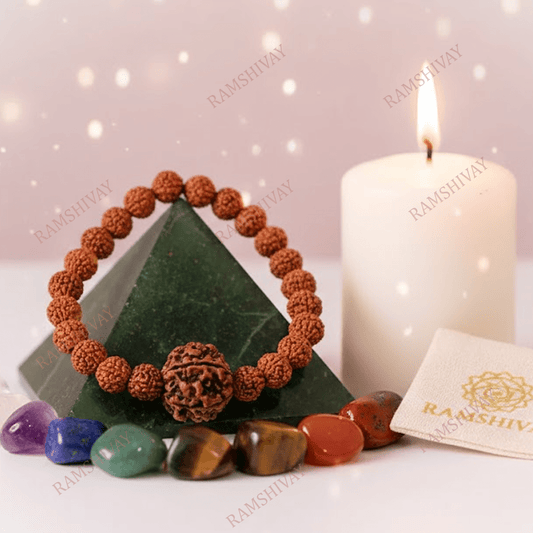 5 Mukhi Rudraksha Bracelet (8 - 12mm) with Lab Certificate for Protection & Wealth – Ramshivay - Ramshivay