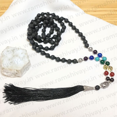 7 Chakra with Lava Mala Premium Buddha Bead for Healing & Meditation – Ramshivay