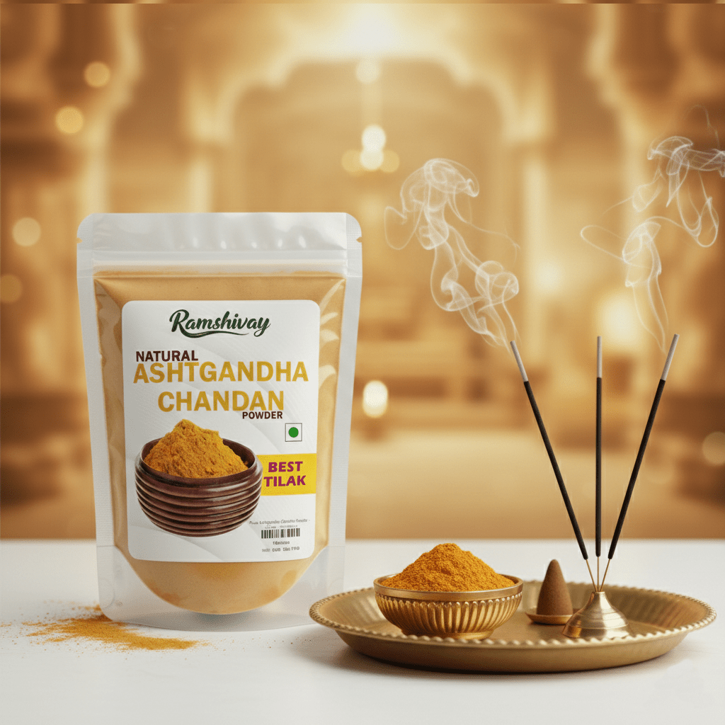Ashtagandha with Kesar & Chandan | Herbal Tilak/Tika for Pooja, Meditation & Rituals – Ramshivay - Ramshivay
