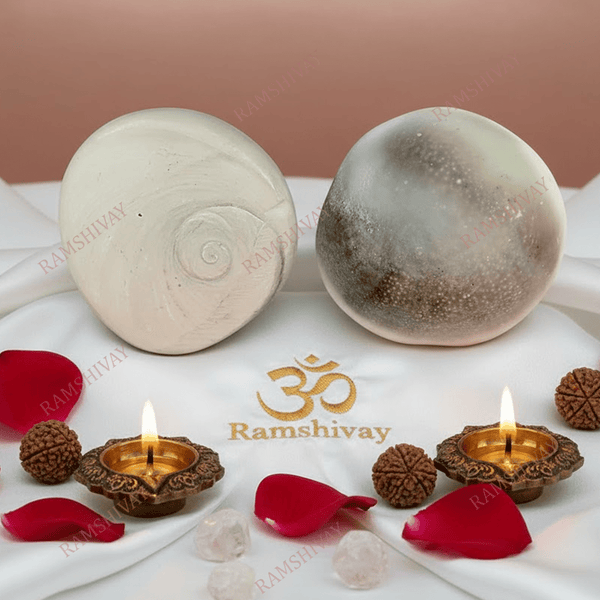 Big Size Gomti Chakra Set of 2 - Natural Healing for Wealth & Protection – Ramshivay Ramshivay