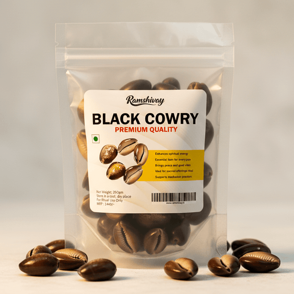Natural Black Kaudi 250g for Vedic Puja Vastu & Lakshmi Sadhana – Ramshivay Ramshivay