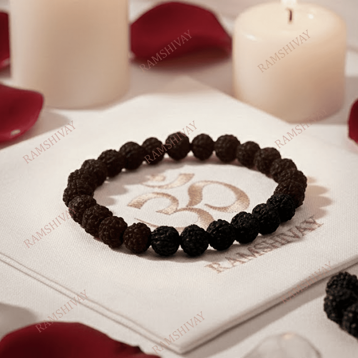 Black Rudraksha Bracelet (8mm) with Lab Certificate for Protection & Healing – Ramshivay - Ramshivay