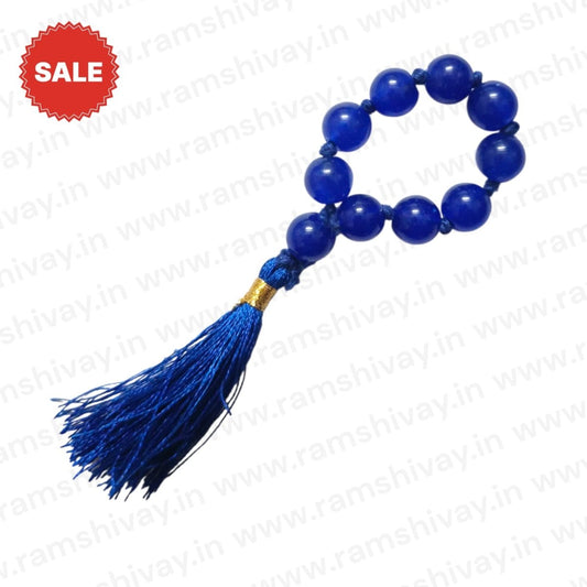 Blue Hakik Finger Mala - 9+1 Beads with Lab Certificate | Easy Jaap & Travel - Friendly – Ramshivay - Ramshivay