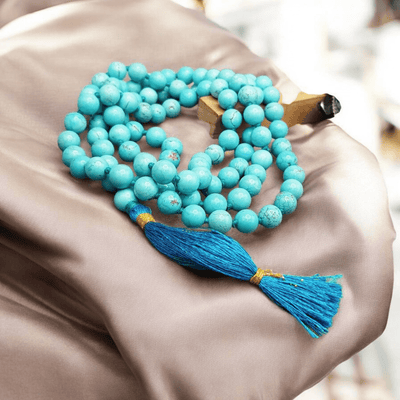 Blue Magnesite Turquoise Mala 6MM with Lab Certificate 108+1 Beads – Ramshivay