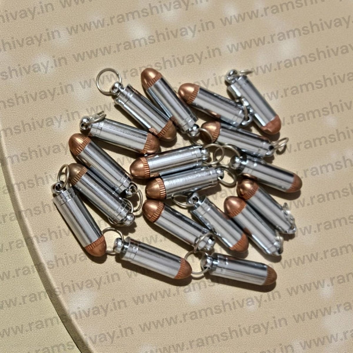 Copper Taweez with White Metal | Bullet Style Taweez with Screw Lock Protection | Spiritual Safeguard Amulet – Ramshivay - Ramshivay
