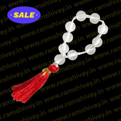 Crystal Sphatik Finger Mala 8MM 9+1 Beads with Certificate – Ramshivay