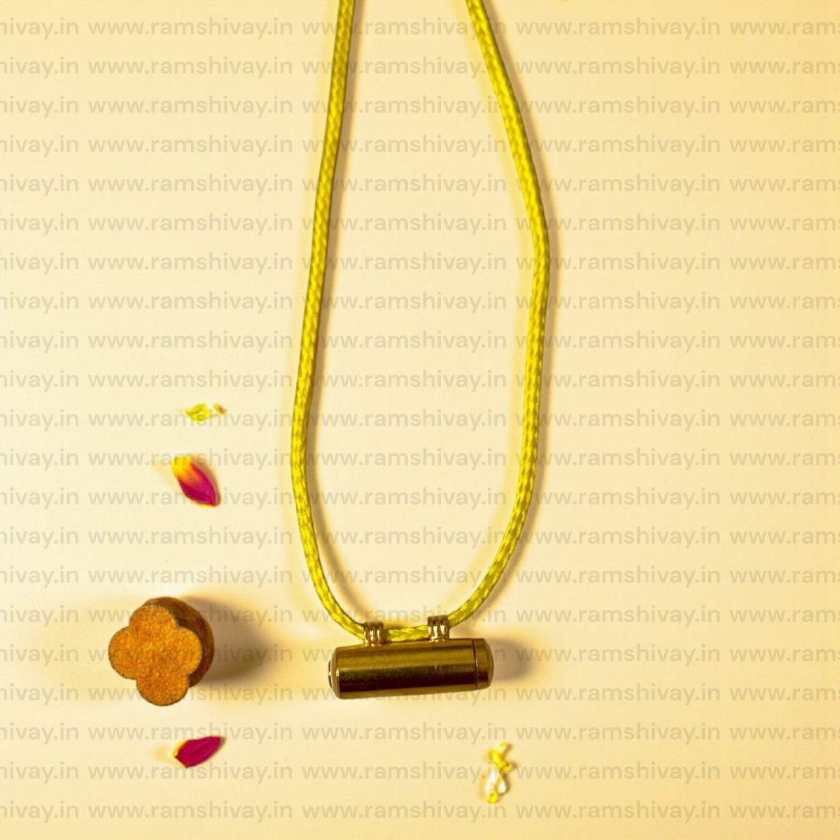 Golden Metal Taweez with Rich Design & Screw Lock | Spiritual Safeguard Amulet – Ramshivay - Ramshivay