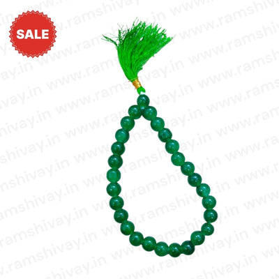 Natural Green Agate Mala 8mm 27+1 Beads with Lab Certificate – Ramshivay