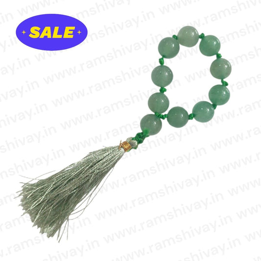 Green Aventurine Finger Mala (9+1 Beads, 8MM) with Lab Certificate | Best for Finger Jaap & Travel – Ramshivay - Ramshivay