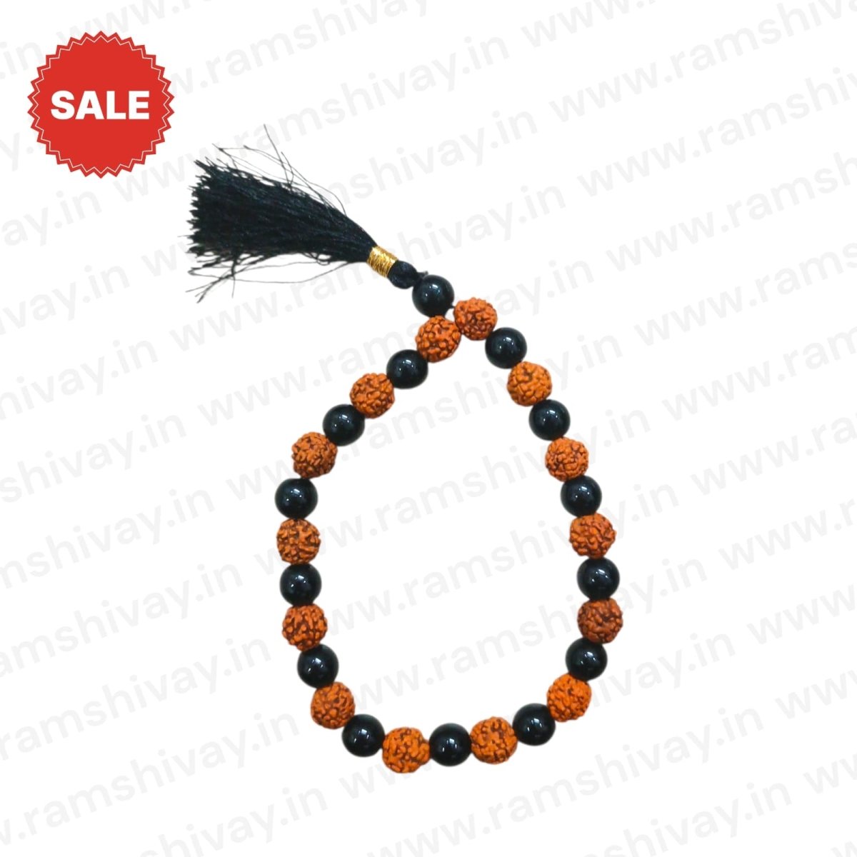 Karungali Rudraksha Mala 8MM with Lab Certificate | 27+1 Beads for Strength, Focus & Spiritual Growth – Ramshivay - Ramshivay