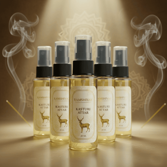 Kasturi Spray Attar - 20ml (Pack of 5) Floral Fragrance for Puja – Ramshivay - Ramshivay