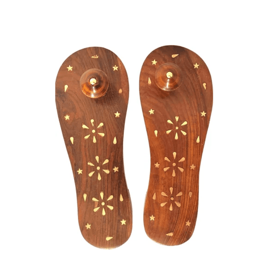 Khadau Wooden Slippers - Traditional Handcrafted Charan Paduka for Puja – Ramshivay - Ramshivay