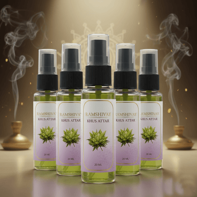 Khus Spray Attar - 20ml (Pack of 5) Earthy Floral Fragrance for Puja – Ramshivay