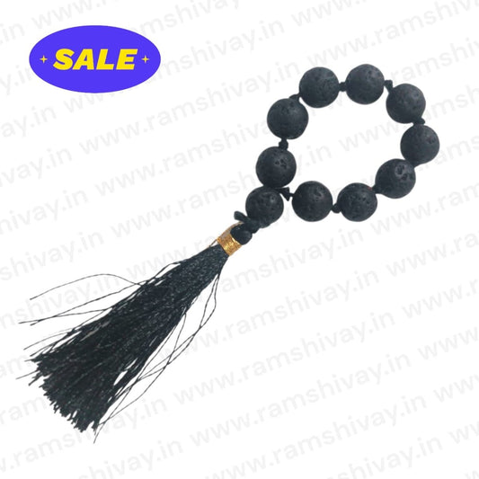 Lava Finger Mala 9+1 Beads with Lab Certificate | 8MM Lava Stone for Easy Finger Jaap & Travel – Ramshivay - Ramshivay
