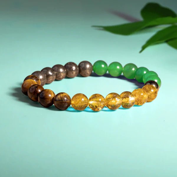 Money Magnet Bracelet (8mm) with Lab - Certified Gemstones for Wealth & Growth – Ramshivay - Ramshivay