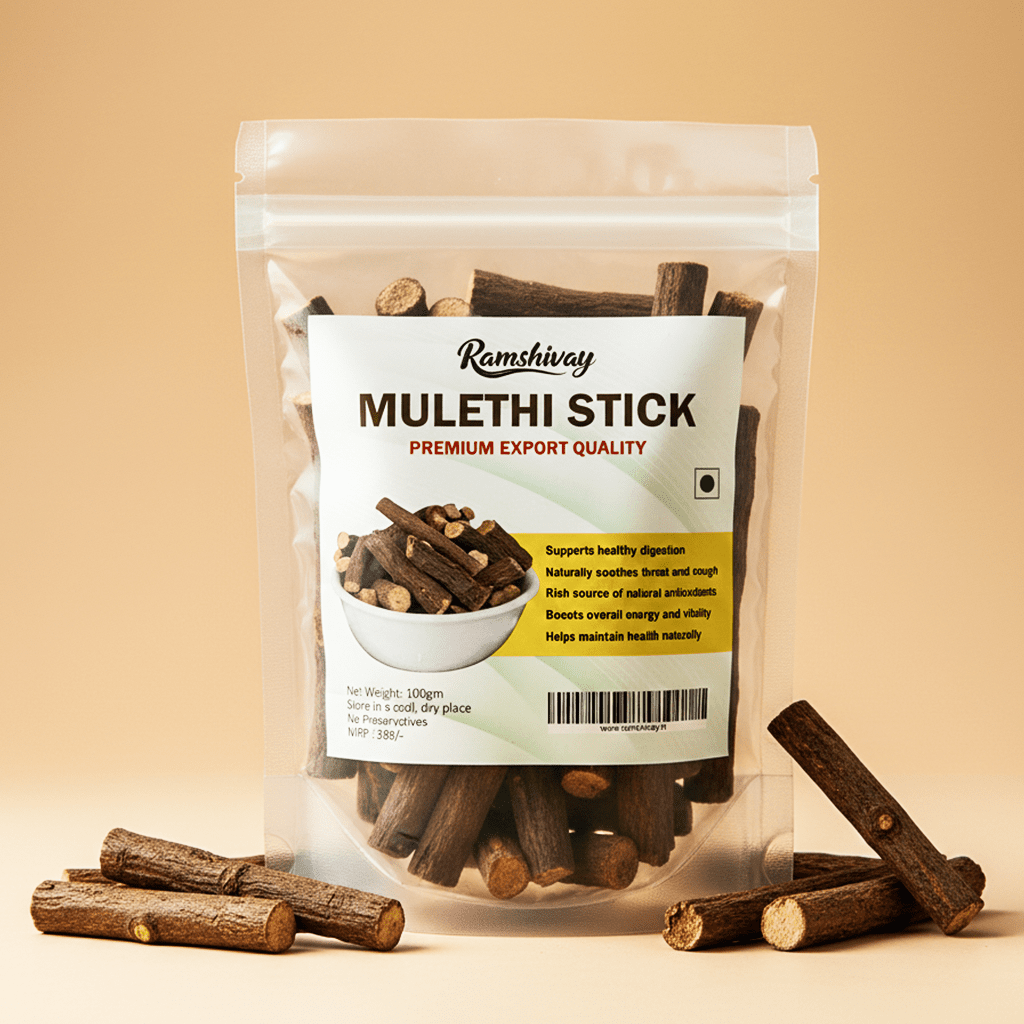 Mulethi Stick 100g with Natural Ayurvedic Benefits | Throat Comfort, Skin & Hair Care – Ramshivay - Ramshivay