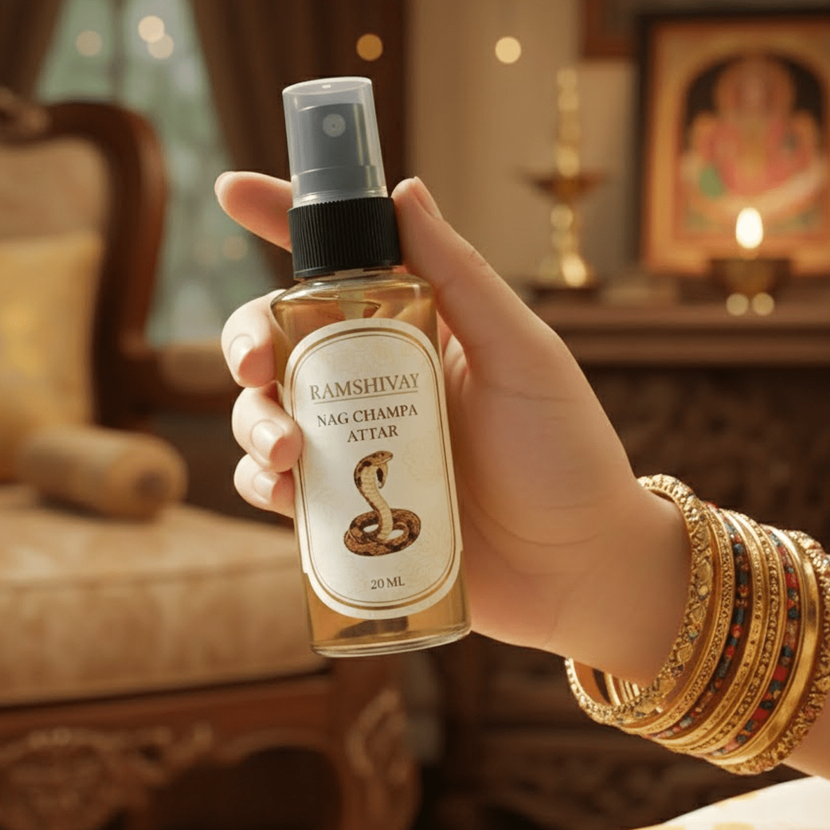 Nag Champa Spray Attar - 20ml (Pack of 5) Floral Fragrance for Puja – Ramshivay - Ramshivay